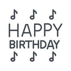 Happy Birthday Song Vector Icon