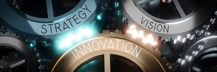 Innovation, strategy, vision - gears concept - 3D illustration © PX Media