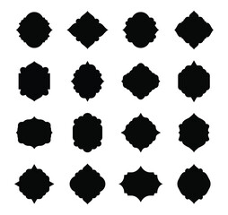 Decorative black frame shape illustration set