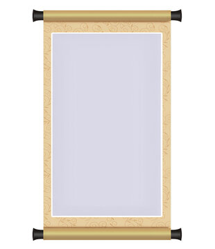 Chinese imperial edict. Old paper background,  Chinese painting frame, page, 3d illustration, 3d re