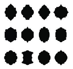 Decorative black frame shape illustration set