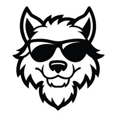 Wolf Icon in Sunglasses – Logo Design