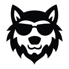 Wolf Icon in Sunglasses – Logo Design