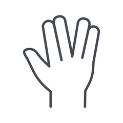 Obraz premium Vulcan Salute Vector Icon