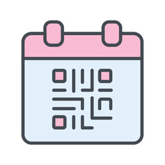 QR Code Calendar Vector Icon