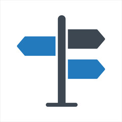 Decision icon. Road sign direction icon