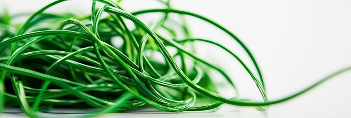 Close-Up of Intertwined Green Grass Blades - Abstract Nature Photography