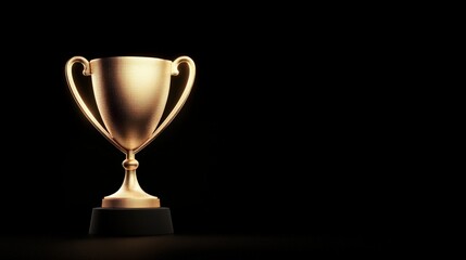 A golden trophy standing alone against a green background, symbolizing success.