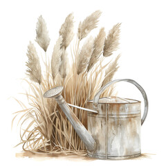 Pampas Grass Clipart Vector Illustration