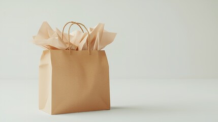 AI-generated illustration a brown gift box with a red bow on a clean white backdrop, highlighting