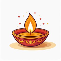 Diwali diya Cartoon vector Illustration