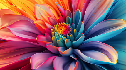 Obraz premium abstract colorful flower in vibrant colors