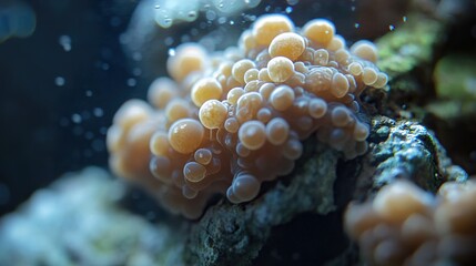 Naklejka premium Close-Up of a Vibrant Coral Polyp in the Ocean
