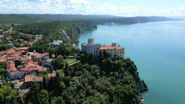 Duino Castles and Cliffs from Above. Dreamy Images Suspended Over the Sea.