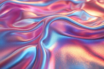 Fototapeta premium iridescent holographic background with smooth color transitions rainbow metallic sheen futuristic abstract pattern subtle light refraction