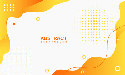 Abstract modern yellow and orange gradient circle layer background with halftone dots and shadow decoration. Suitable for poster, cover, banner, flyer, brochure