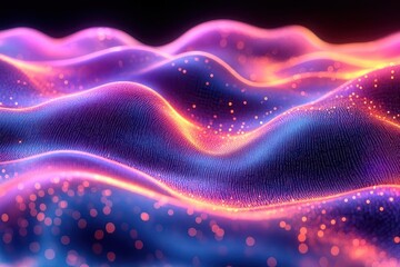 iridescent neon waves in motion bursting with vibrant colors and gradients creating a futuristic and dynamic visual element that captures the essence of creativity and innovation in design