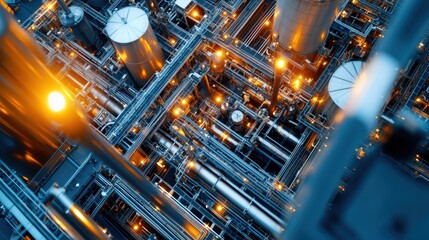 Industrial Facility with Complex Pipelines and Equipment