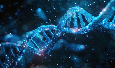 DNA gene background science helix cell genetic medical biotechnology biology bio. Technology gene DNA abstract molecule medicine blue 3D background research digital futuristic human concept health
