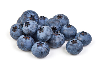 Fresh ripe blueberries, isolated on white background.