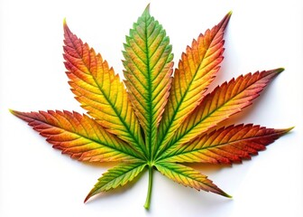 Featuring a transparent cannabis leaf on a pristine white surface, this element is perfect for representing natural and herbal products, emphasizing nature's purity.