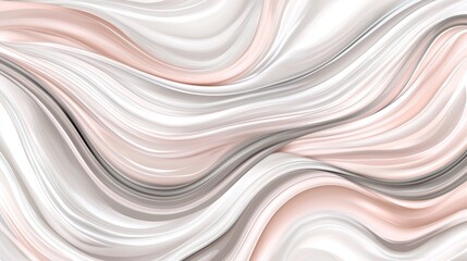 Obraz premium Abstract paint strokes in soft blush and grey, repeating in a flowing, organic pattern on a white background