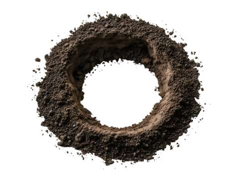 Soil circle collection set isolated on transparent or white background, png