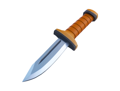 Sharp knife 3d game icon isolated on transparent or white background, png - Powered by Adobe
