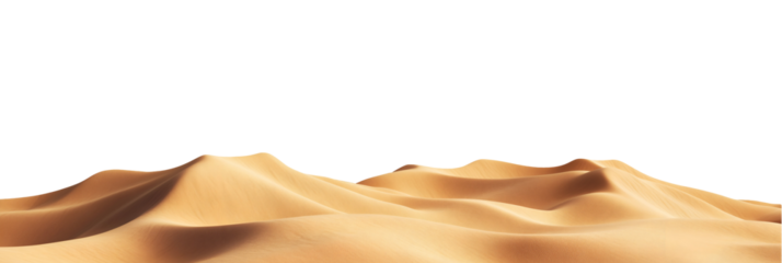 Collection set of desert dunes isolated on transparent or white background, png