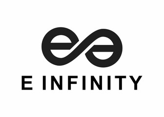 letter e infinity logo, design, vector, illustration, creative icon, template