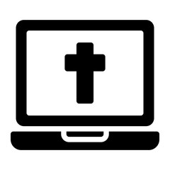 Obraz premium laptop glyph icon