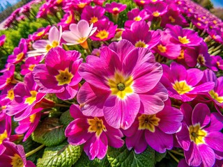 Obraz premium Beautiful Primrose Pink Floral Background for Elegant Designs and Creative Projects in Springtime