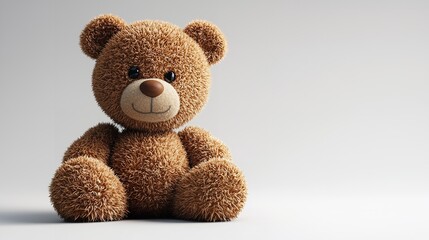 Obraz premium Brown Teddy Bear Sitting on White Surface