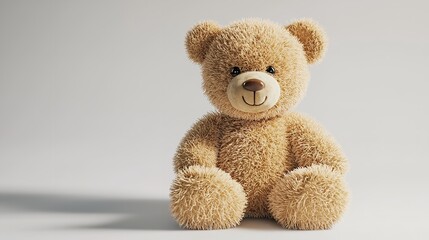 Obraz premium Brown Teddy Bear Sitting on White Surface