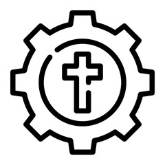gear line icon