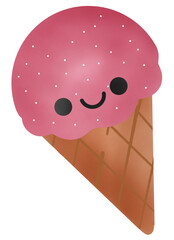 illustration of strawberry ice cream