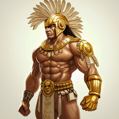 Fototapeta premium Aztec character for slot game, mobile game, video game, Illustration
