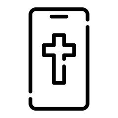 Obraz premium smartphone line icon