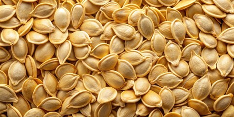 Close-up of the bumpy and textured surface of pumpkin seeds, food, healthy, organic, snack, nut, brown, natural, close-up