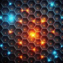 Colorful Glowing Lights Hexagons With Colored On The Background