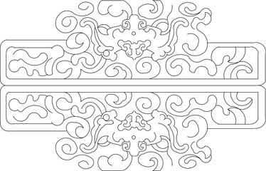 Obraz premium Drawing sketches vector illustrations silhouette designs ornaments carvings classic vintage abstract ethnic traditional modern