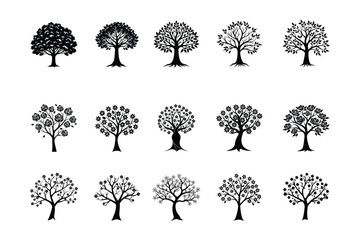 group of flower and normal plant or tree