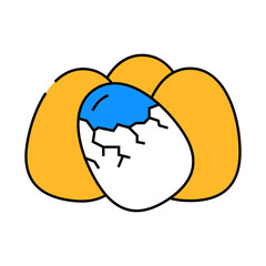 egg chicken shell line icon vector. egg chicken shell sign. isolated symbol illustration