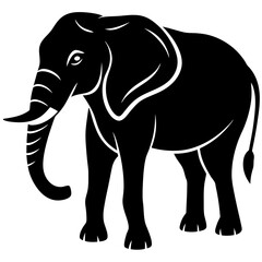 Obraz premium Elephant silhouette vector illustration 