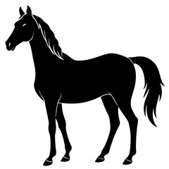 Arabian horse silhouette vector illustration 