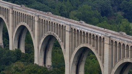 The Tunkhannock Creek Viaduct is a historic railroad bridge in Pennsylvania, renowned for being the...