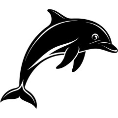 Obraz premium Dolphin silhouette vector illustration 