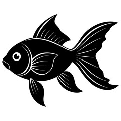 Goldfish silhouette vector illustration