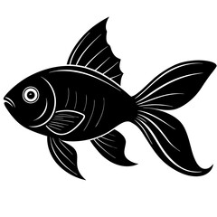 Fototapeta premium Goldfish silhouette vector illustration 