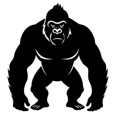  Gorilla silhouette vector illustration 